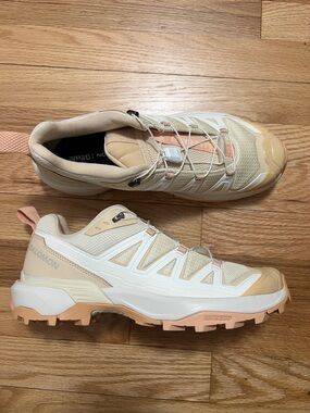Salomon Women's Beige Trail Runners with Peach Accents